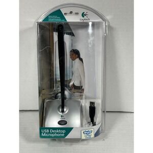 Logitech USB Desktop Microphone Noise Canceling Silver Black 980186-0403 NEW